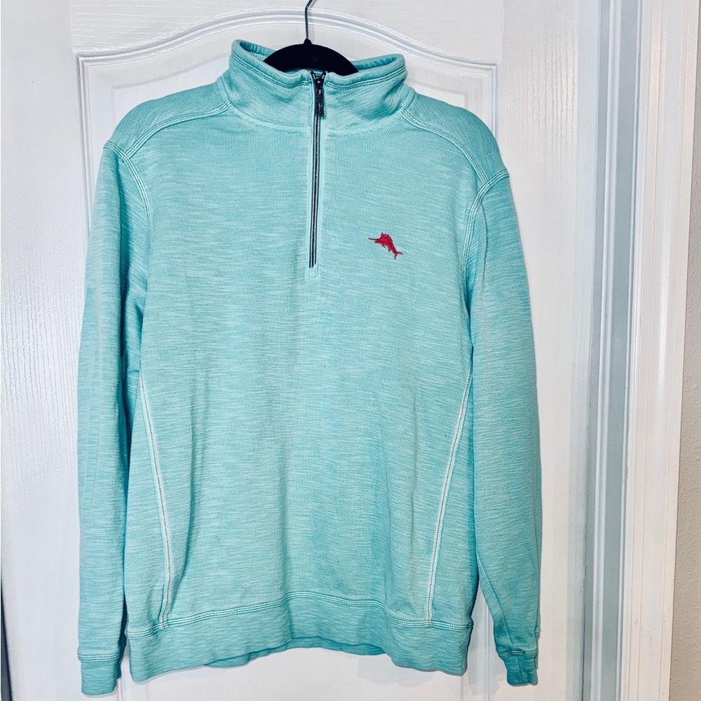 Tommy Bahama Light Blue Zip-Up Sweater